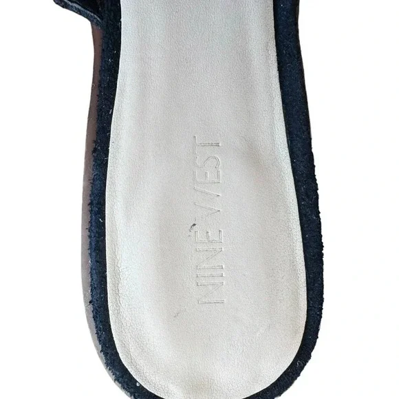 Nine West Black Suede Leather Tasseled Flat Mules Womens size 8.5 - Picture 11 of 13